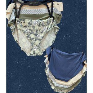 Lucky Brand XL Logo Array Of Winter Colors Soft Brushed Bikini Panties-5 Pk